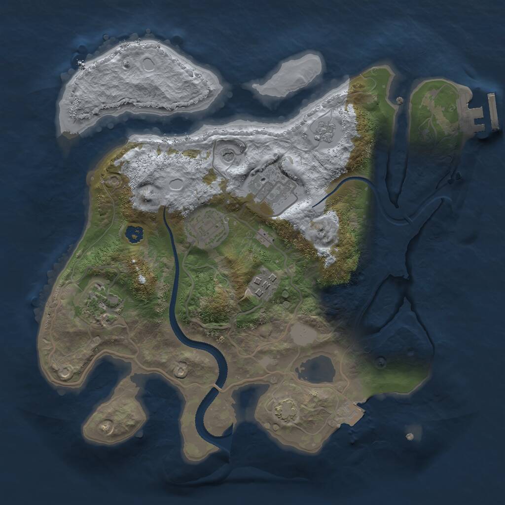 Rust Map: Procedural Map, Size: 2800, Seed: 121212, 9 Monuments