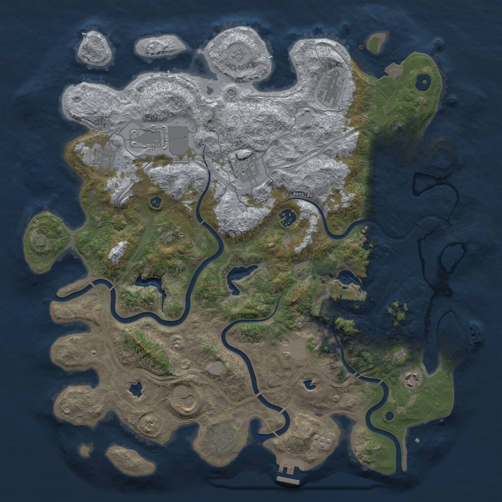Rust Map: Procedural Map, Size: 4500, Seed: 414422713, 17 Monuments