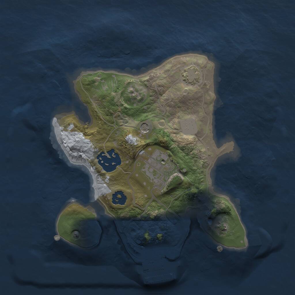 Rust Map: Procedural Map, Size: 2000, Seed: 1313211000, 6 Monuments