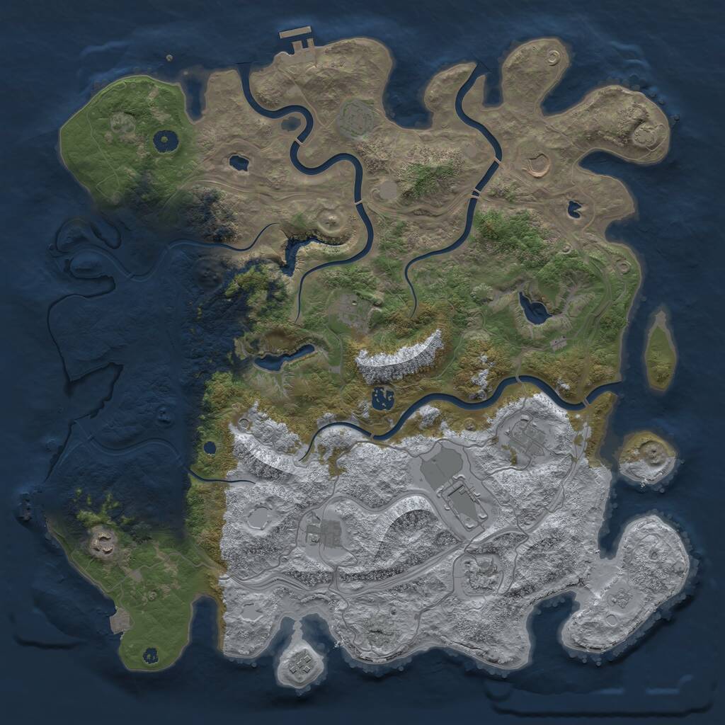 Rust Map: Procedural Map, Size: 4600, Seed: 50000, 16 Monuments