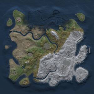 Thumbnail Rust Map: Procedural Map, Size: 3600, Seed: 206, 14 Monuments