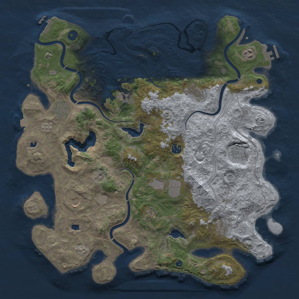 Rust Map: Procedural Map, Size: 4500, Seed: 1546543, 17 Monuments