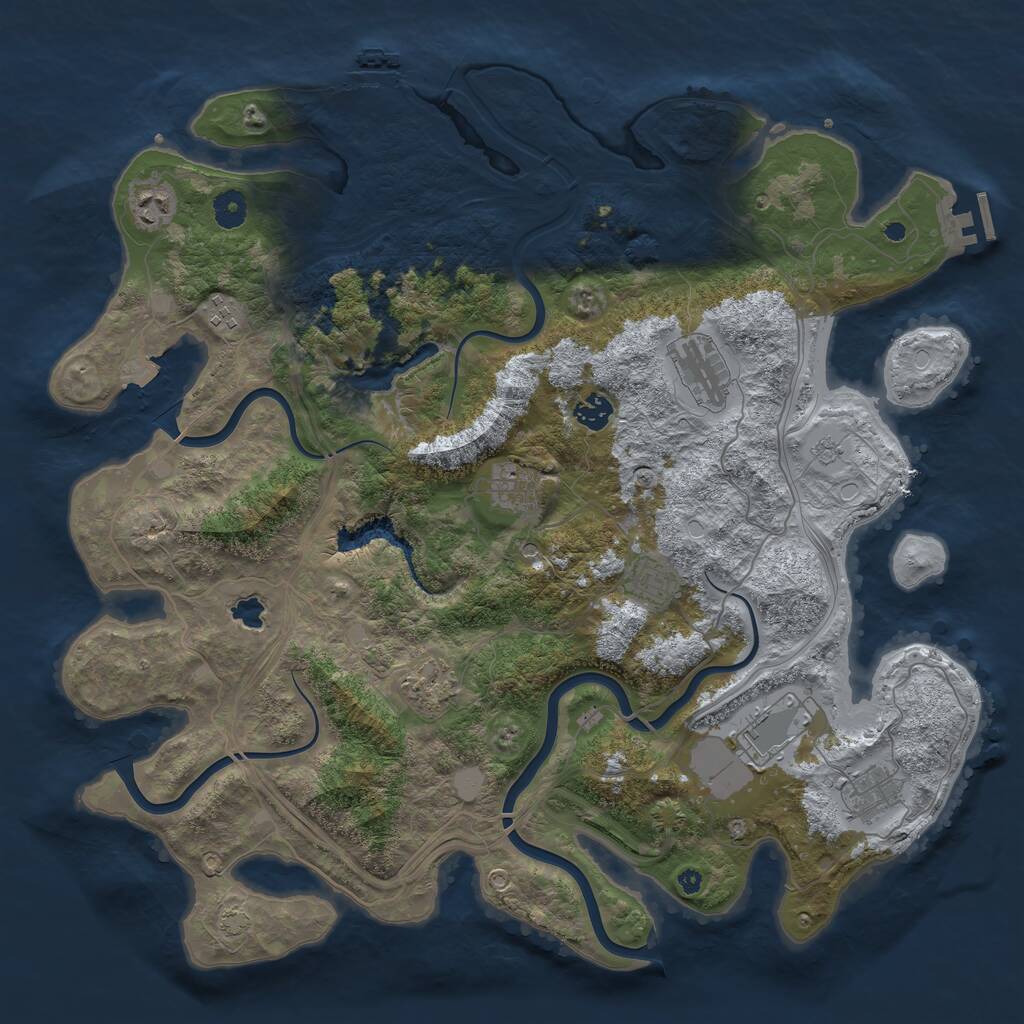 Rust Map: Procedural Map, Size: 4250, Seed: 1532184862, 15 Monuments