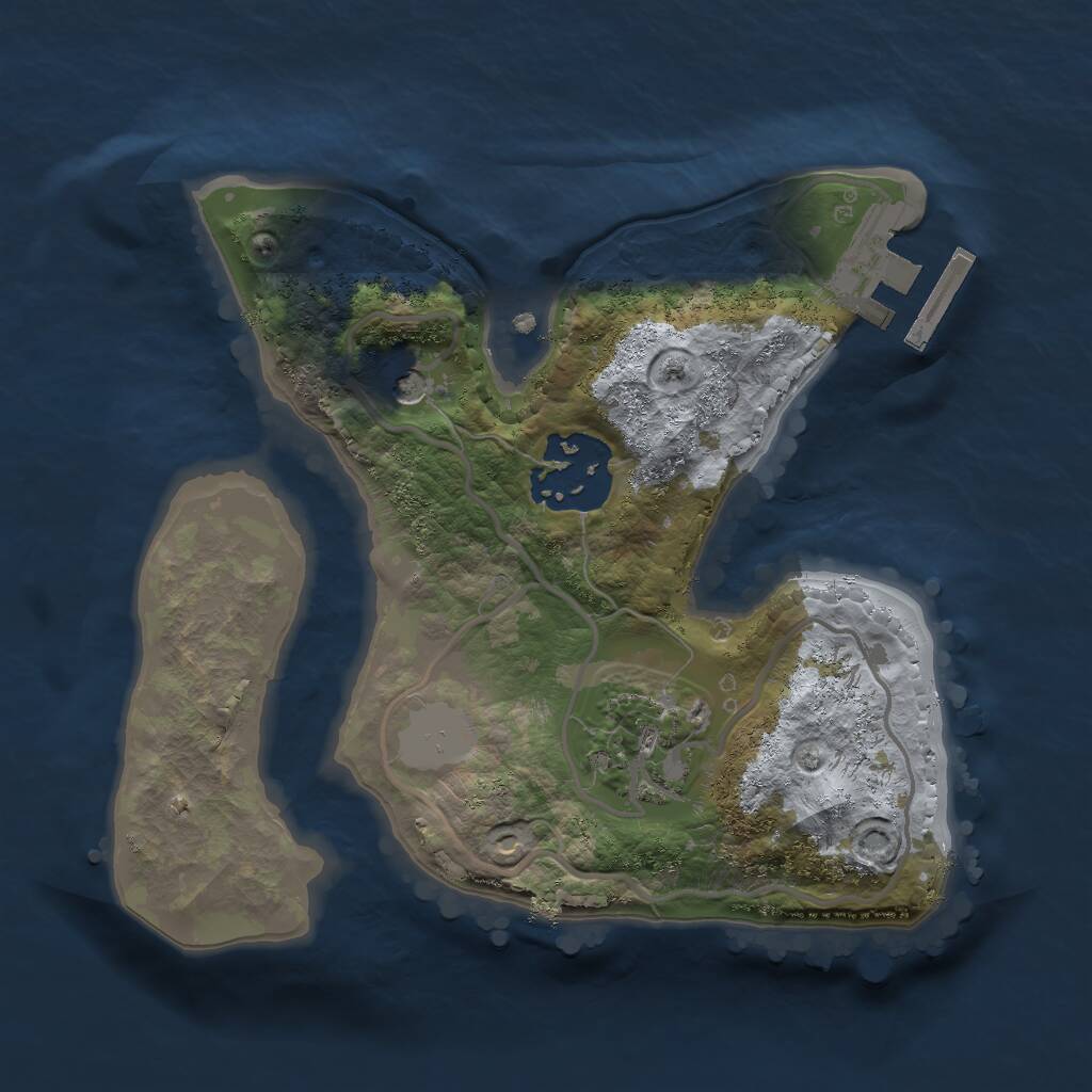 Rust Map: Procedural Map, Size: 2000, Seed: 64825, 5 Monuments