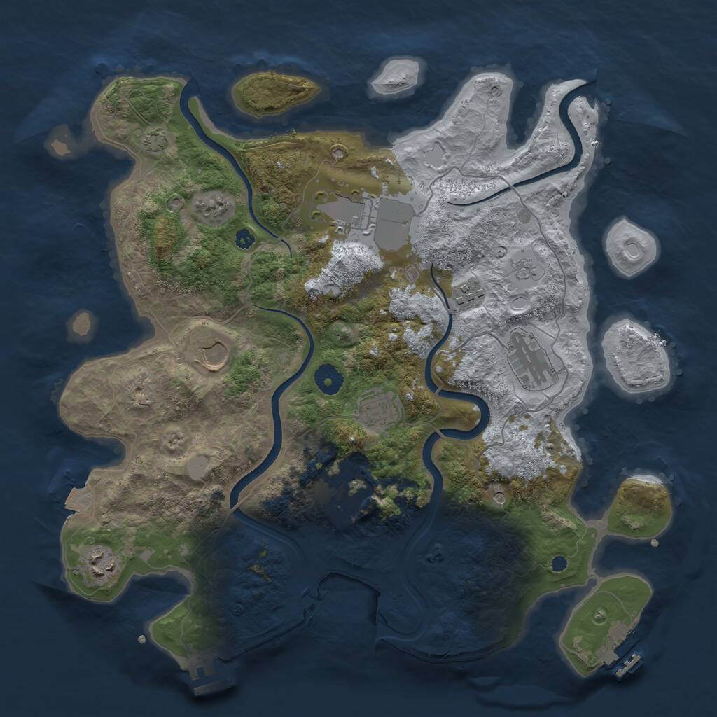 Rust Map: Procedural Map, Size: 3700, Seed: 1631328953, 13 Monuments