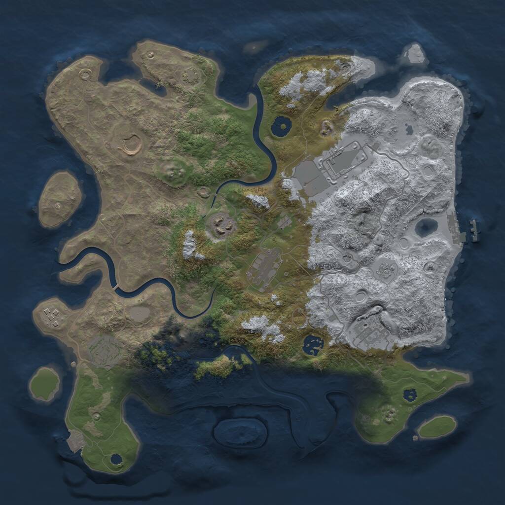 Rust Map: Procedural Map, Size: 3700, Seed: 1598544956, 13 Monuments