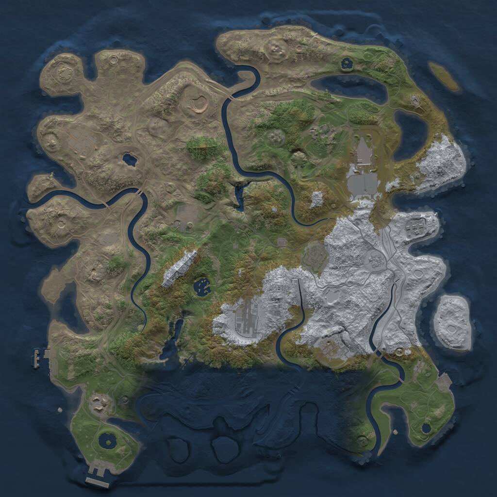 Rust Map: Procedural Map, Size: 4250, Seed: 1458197426, 17 Monuments