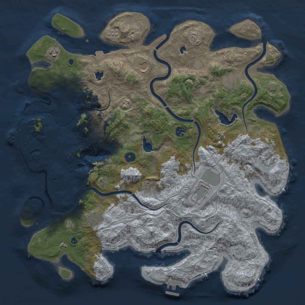 Rust Map: Procedural Map, Size: 4500, Seed: 625780999, 15 Monuments