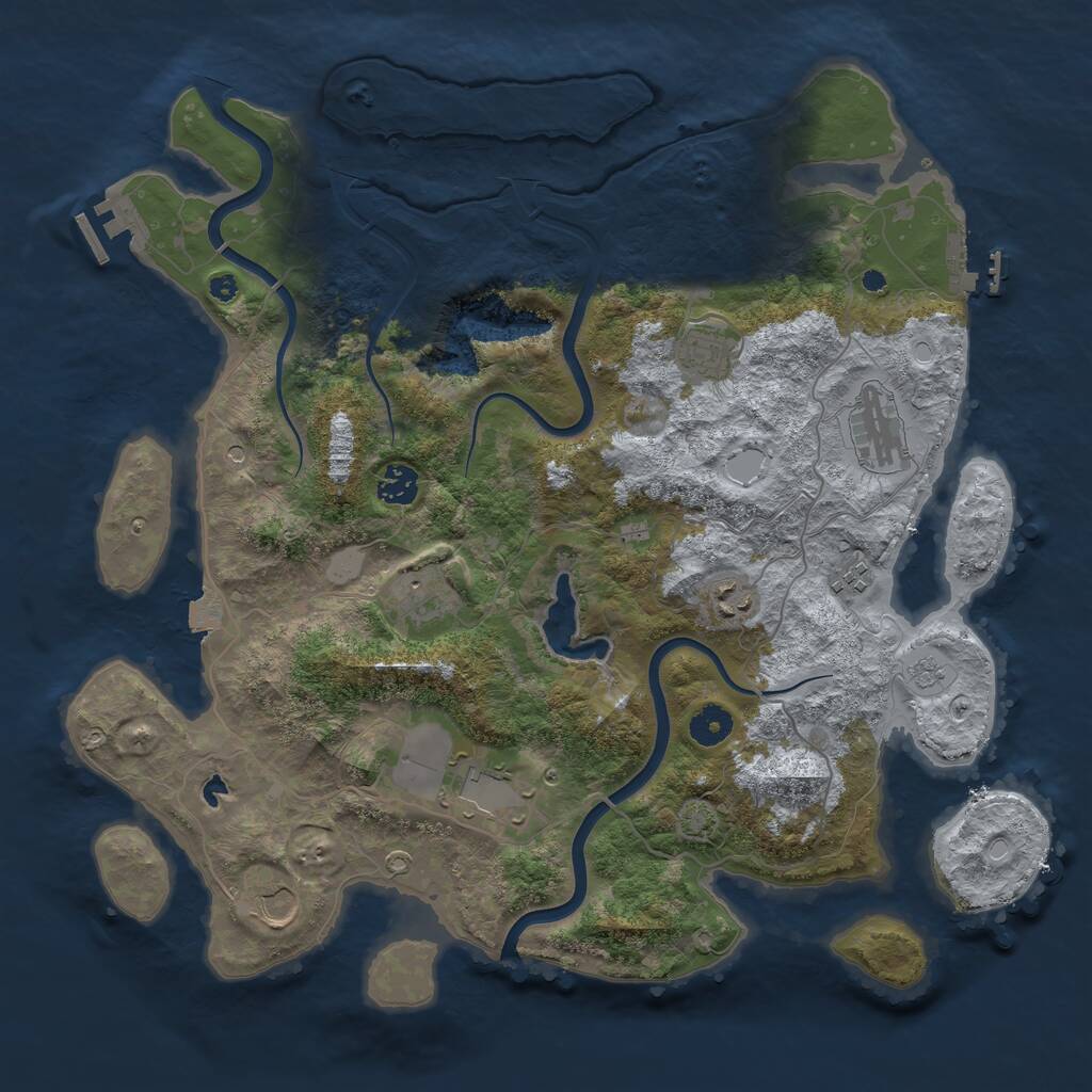 Rust Map: Procedural Map, Size: 4000, Seed: 29083282, 14 Monuments