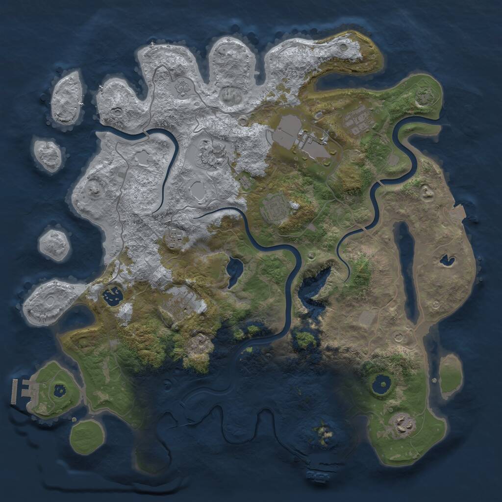 Rust Map: Procedural Map, Size: 4000, Seed: 89651354, 14 Monuments
