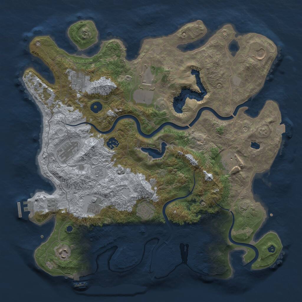 Rust Map: Procedural Map, Size: 4000, Seed: 58670, 16 Monuments
