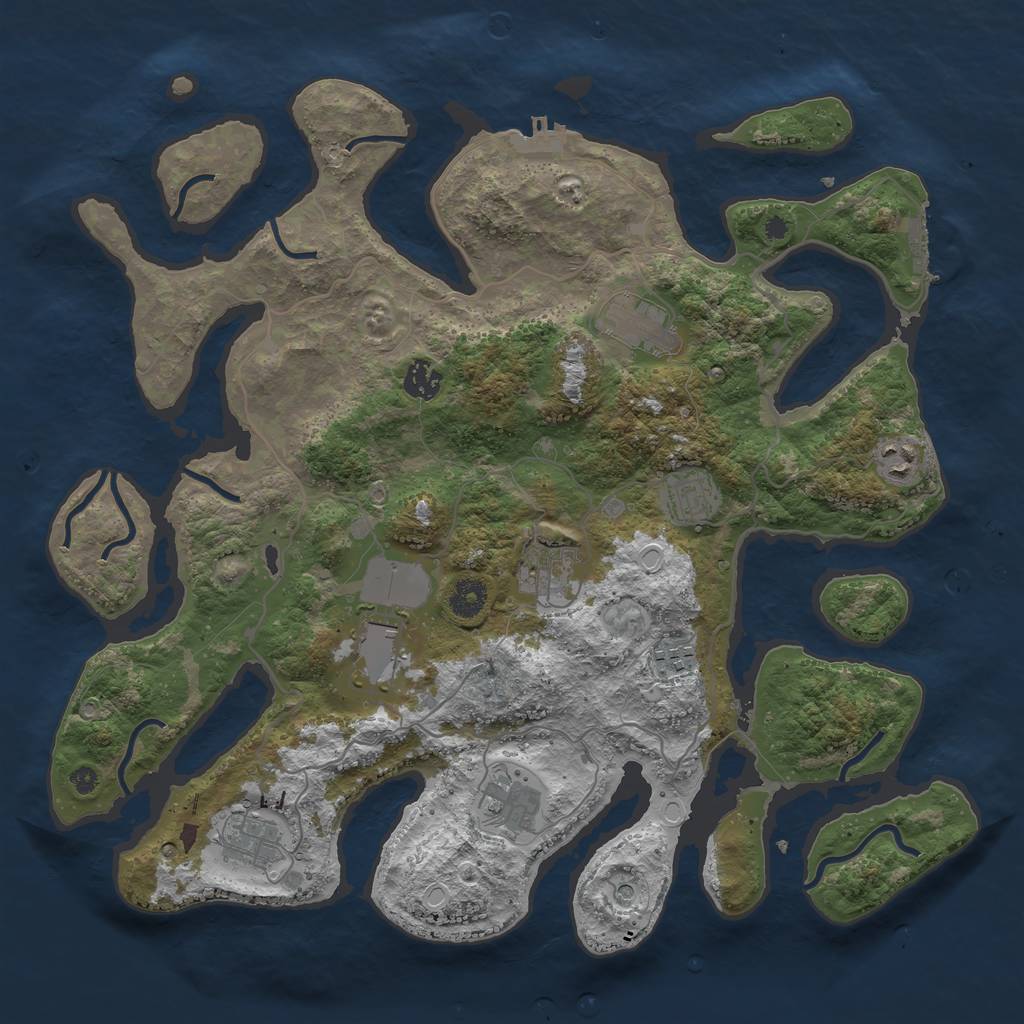 Rust Map: Procedural Map, Size: 4000, Seed: 790, 20 Monuments