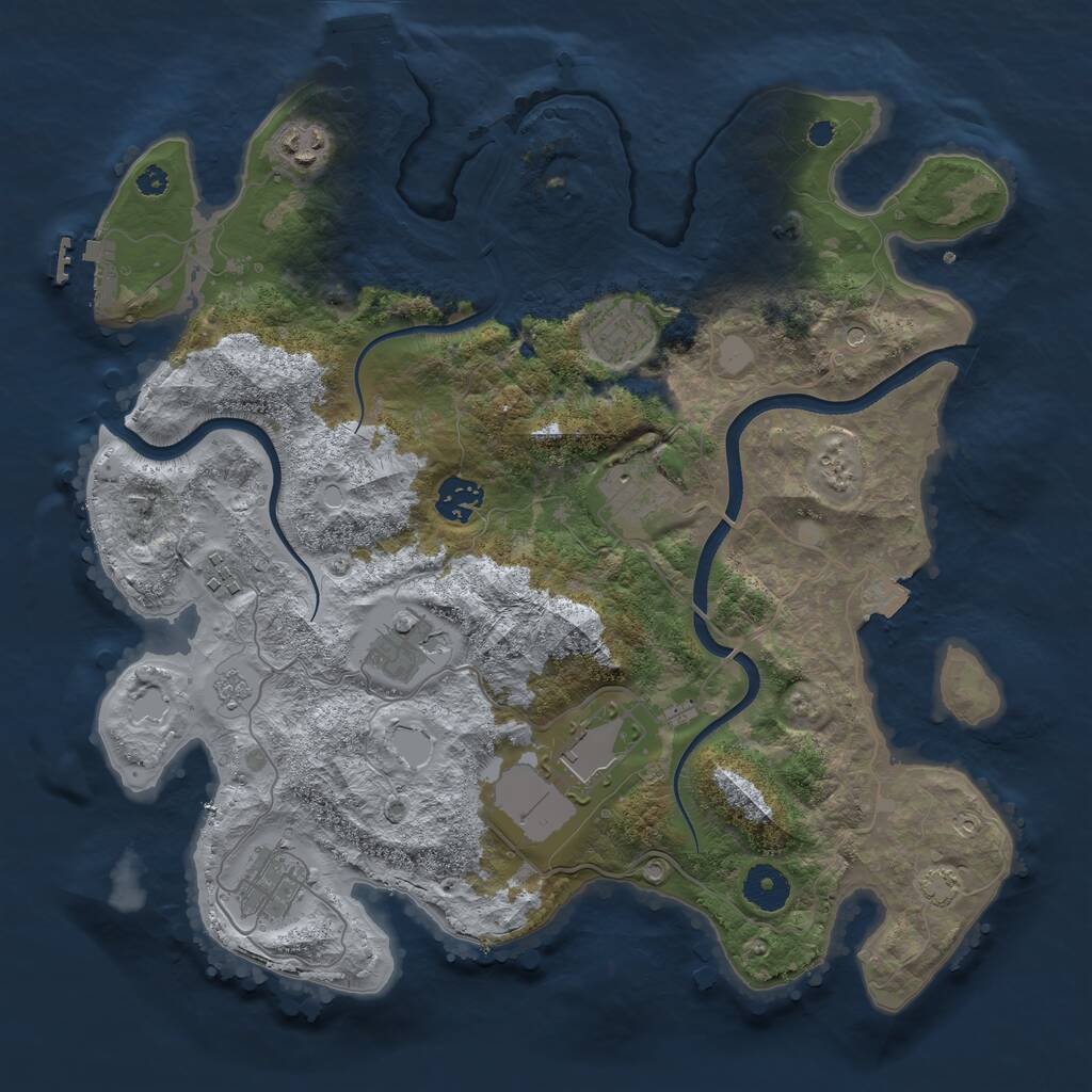 Rust Map: Procedural Map, Size: 3600, Seed: 926706, 14 Monuments