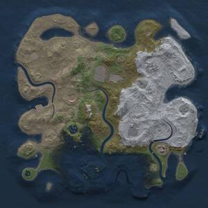 Thumbnail Rust Map: Procedural Map, Size: 3500, Seed: 851688513, 13 Monuments