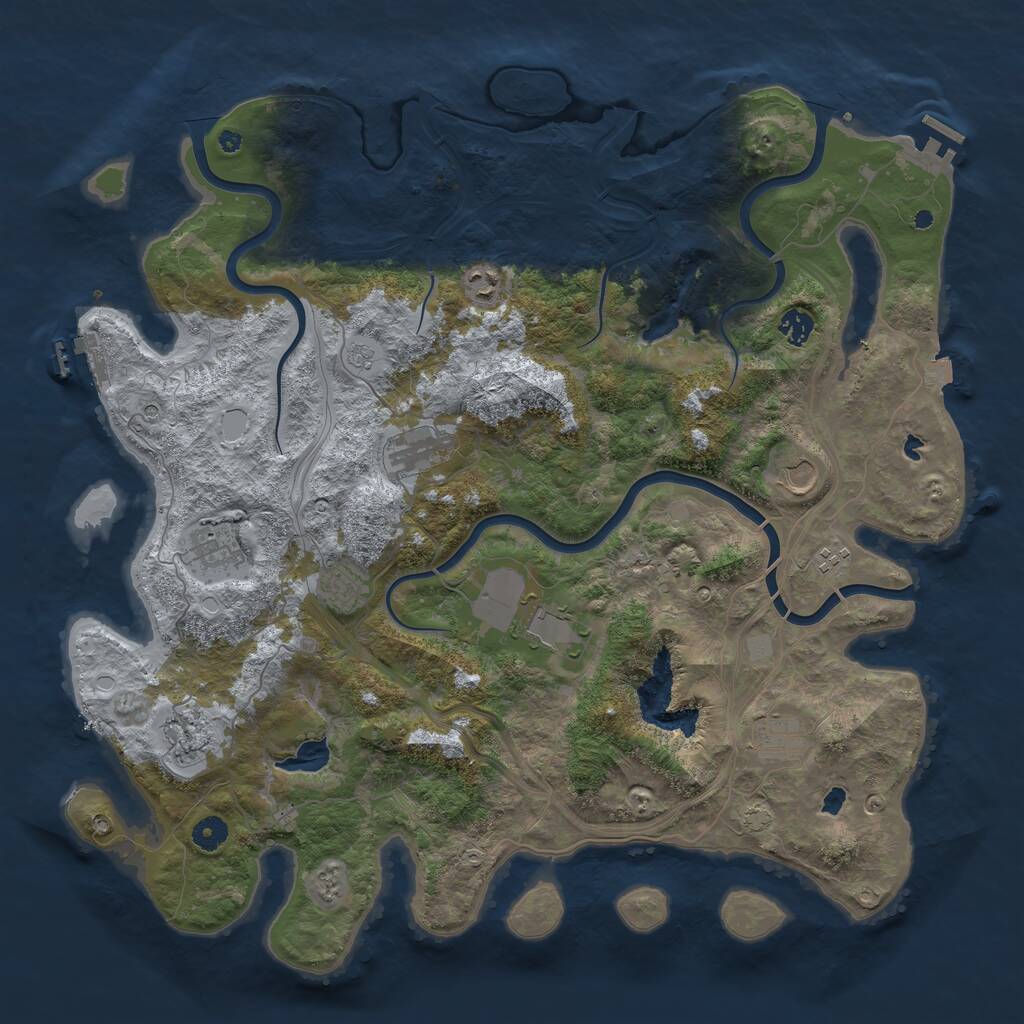 Rust Map: Procedural Map, Size: 4500, Seed: 1661466580, 16 Monuments