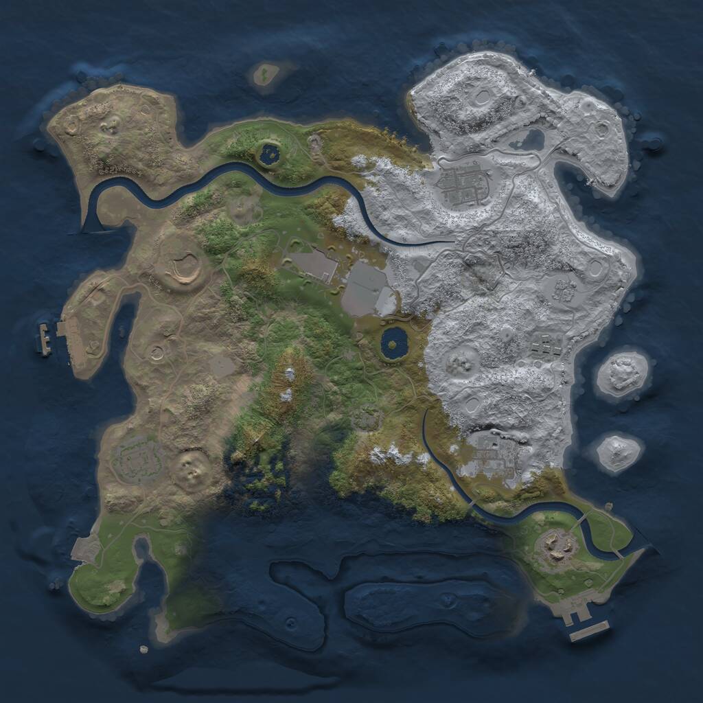 Rust Map: Procedural Map, Size: 3500, Seed: 1600934402, 13 Monuments