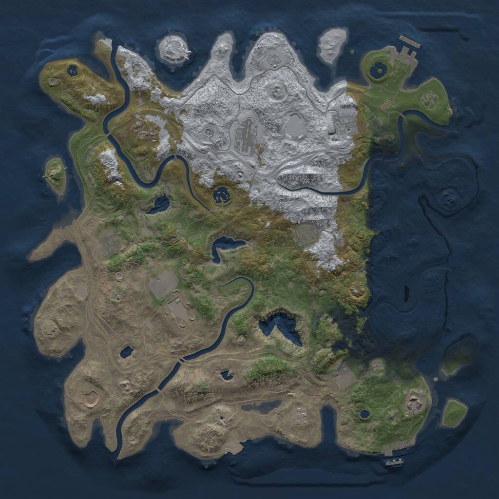 Rust Map: Procedural Map, Size: 4500, Seed: 324018142, 17 Monuments