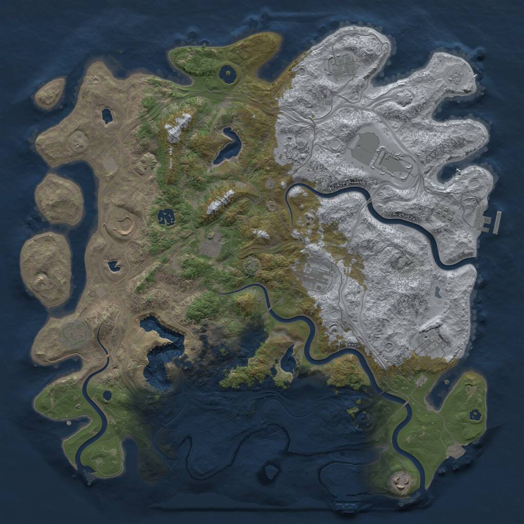 Rust Map: Procedural Map, Size: 4500, Seed: 943682183, 17 Monuments