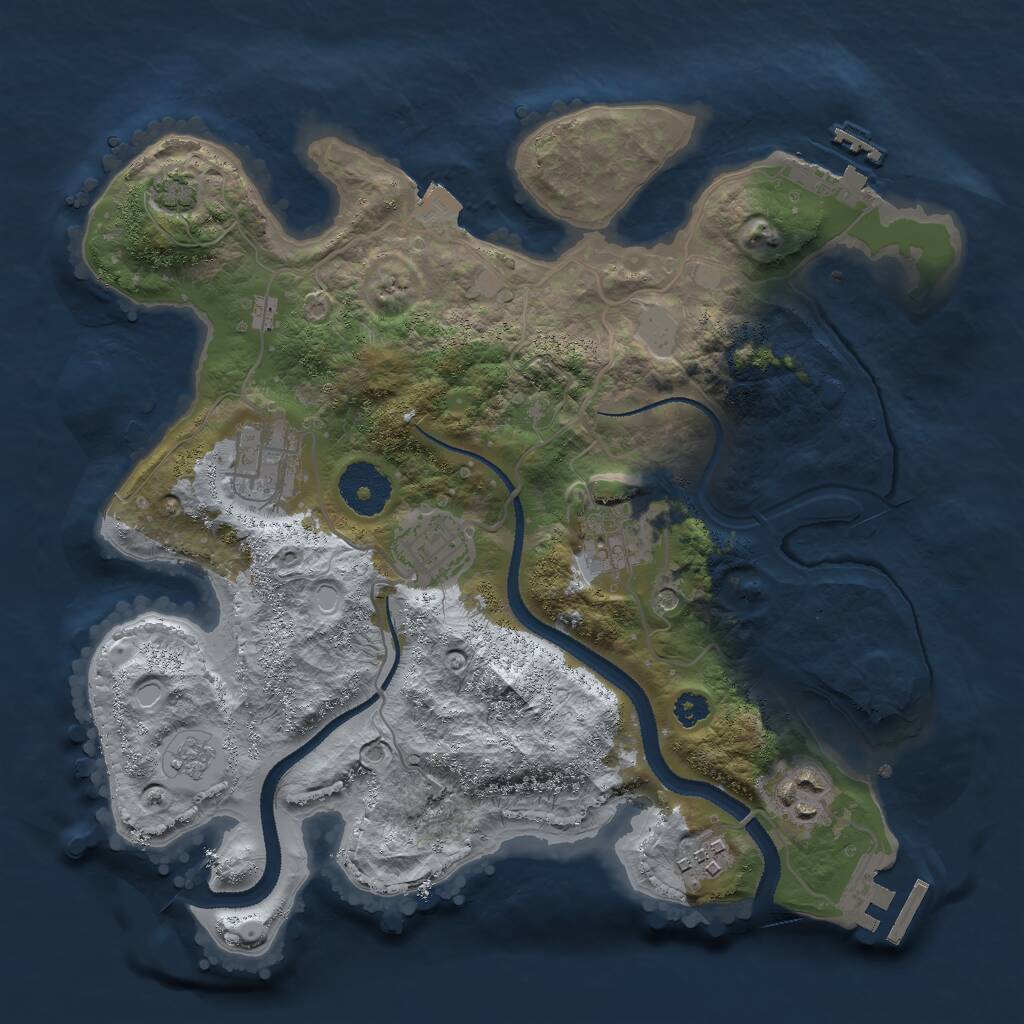 Rust Map: Procedural Map, Size: 3000, Seed: 6870, 11 Monuments