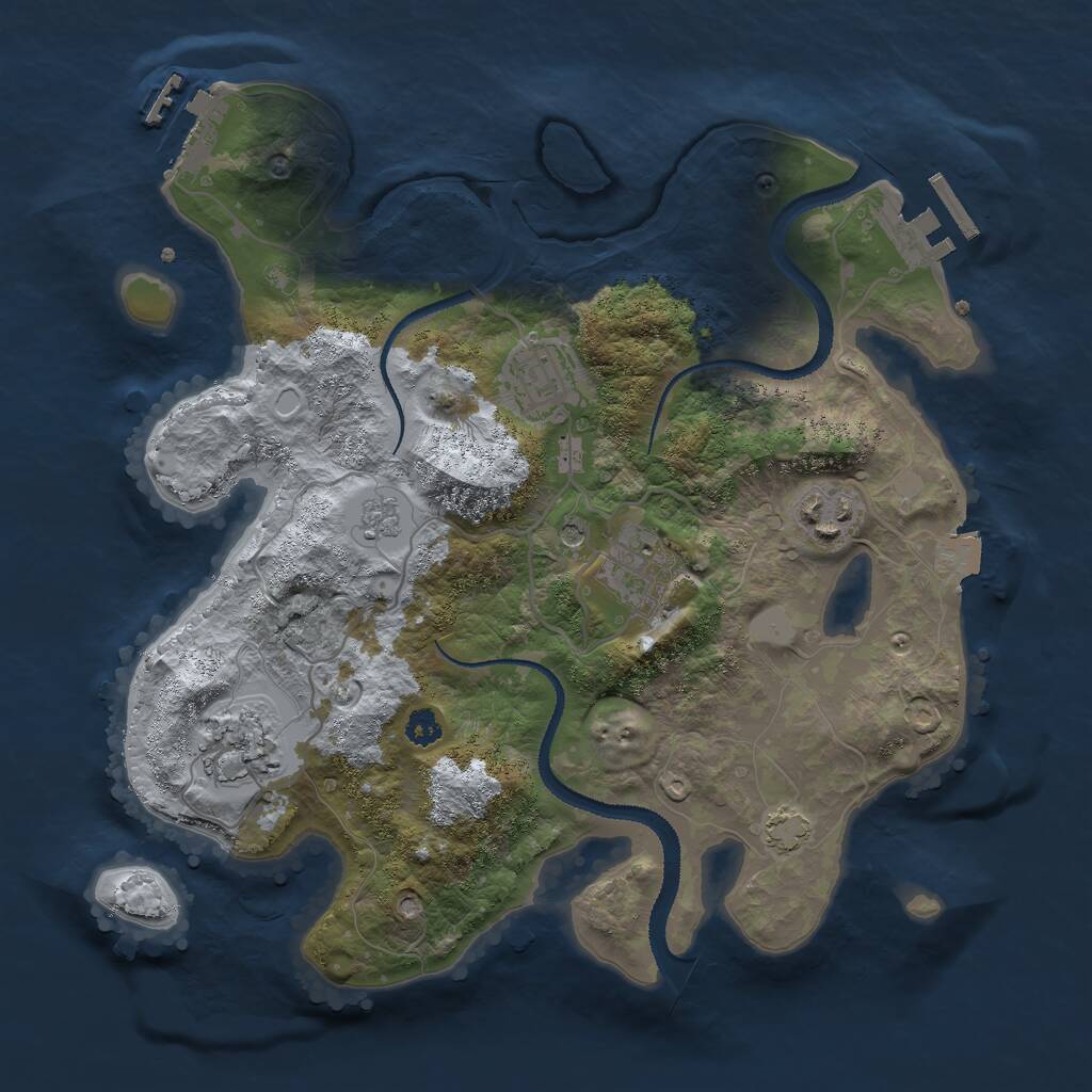 Rust Map: Procedural Map, Size: 3000, Seed: 1873935362, 10 Monuments