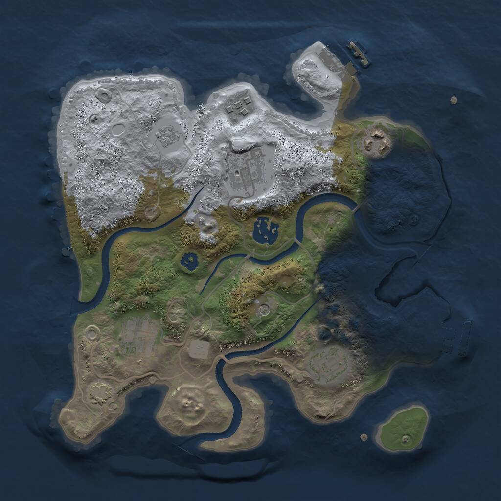 Rust Map: Procedural Map, Size: 2800, Seed: 1102462677, 12 Monuments