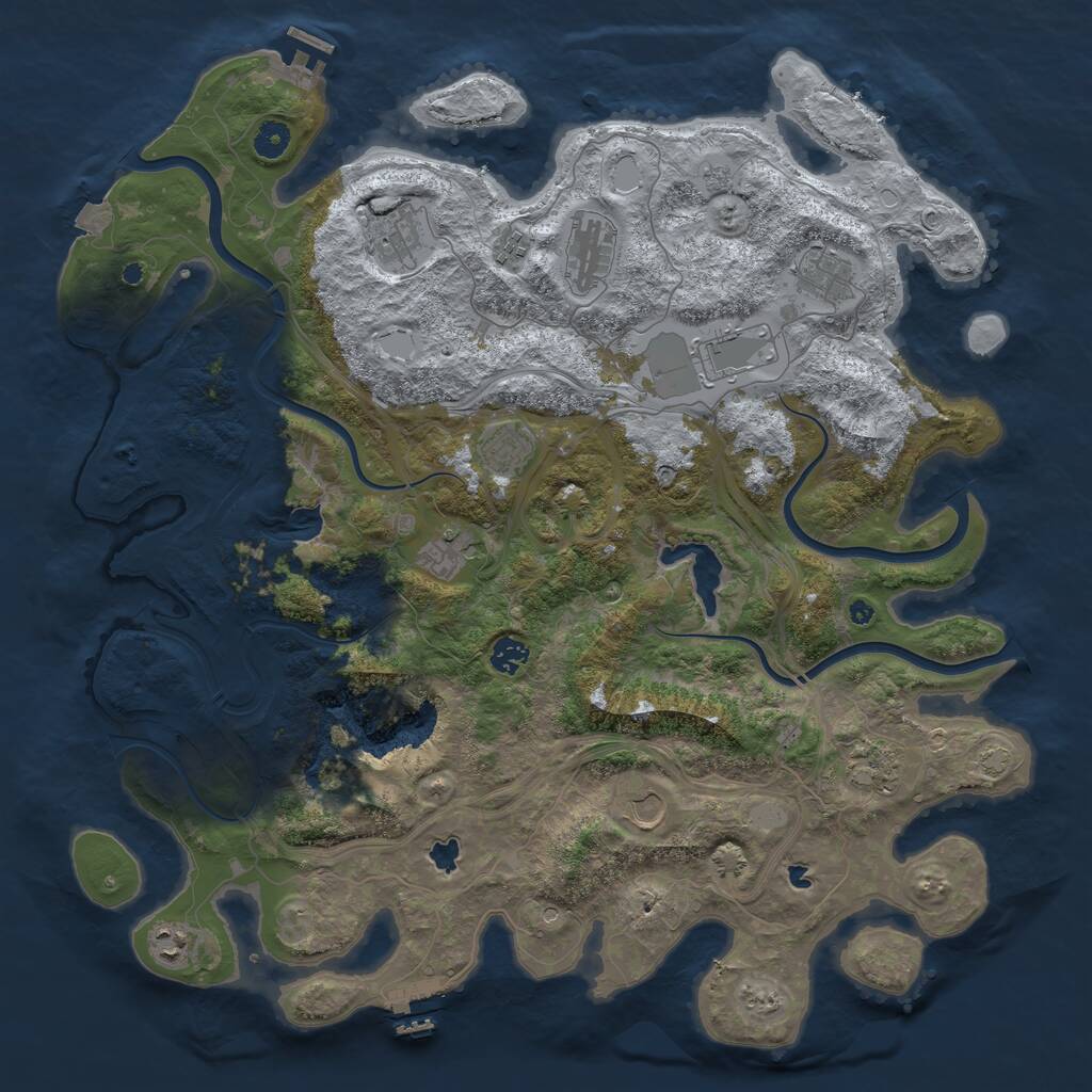 Rust Map: Procedural Map, Size: 4500, Seed: 552564183, 17 Monuments