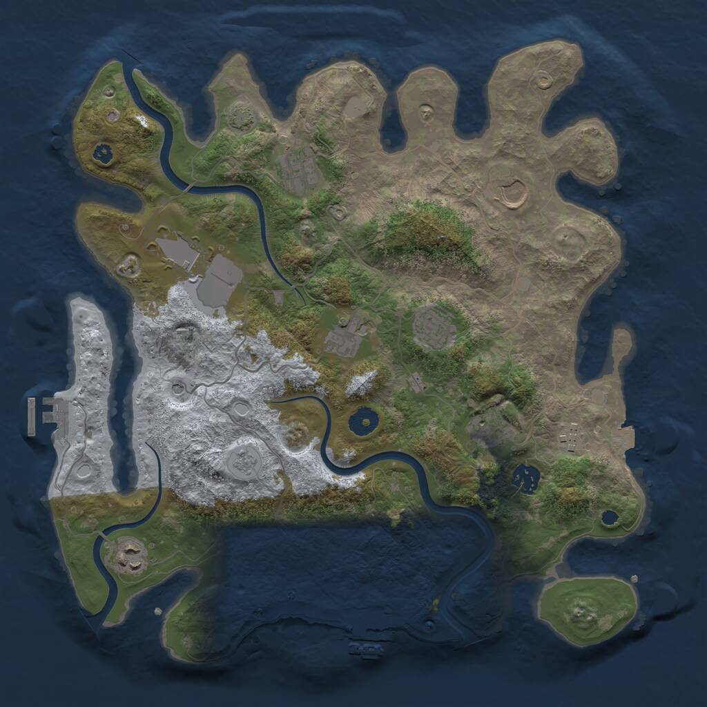 Rust Map: Procedural Map, Size: 3700, Seed: 1248770721, 15 Monuments