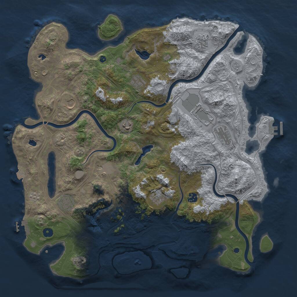Rust Map: Procedural Map, Size: 4500, Seed: 360041986, 17 Monuments