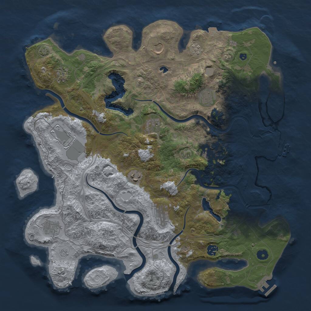 Rust Map: Procedural Map, Size: 4250, Seed: 937960986, 17 Monuments