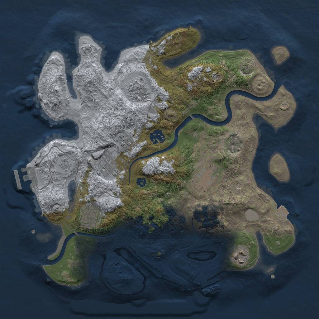 Rust Map: Procedural Map, Size: 3250, Seed: 669090137, 13 Monuments