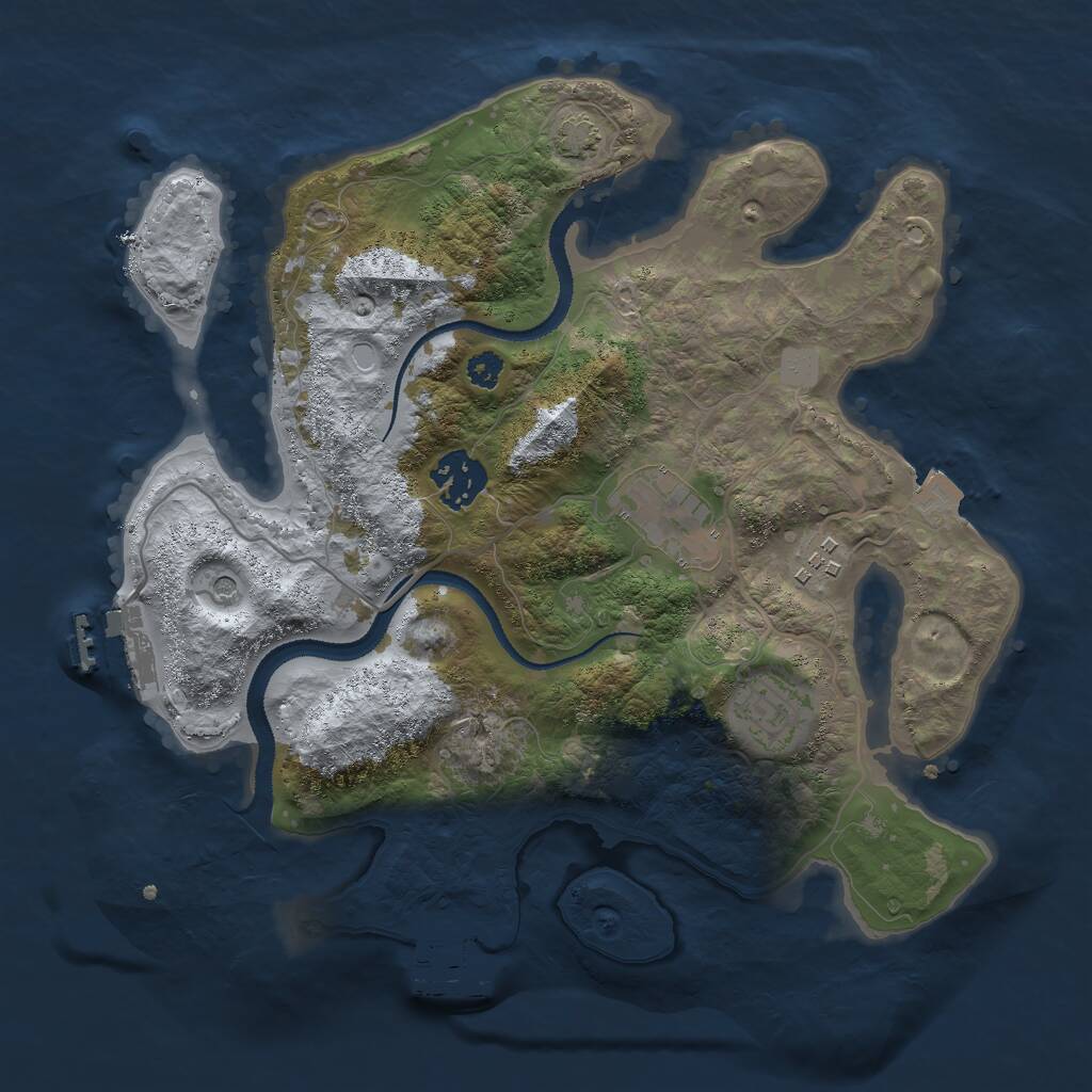 Rust Map: Procedural Map, Size: 3000, Seed: 14498, 9 Monuments