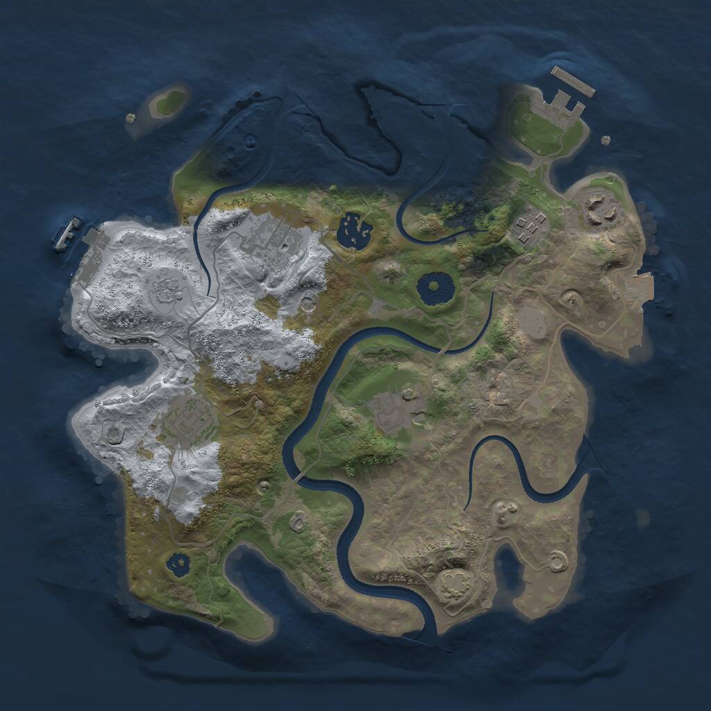 Rust Map: Procedural Map, Size: 3000, Seed: 3958476, 12 Monuments