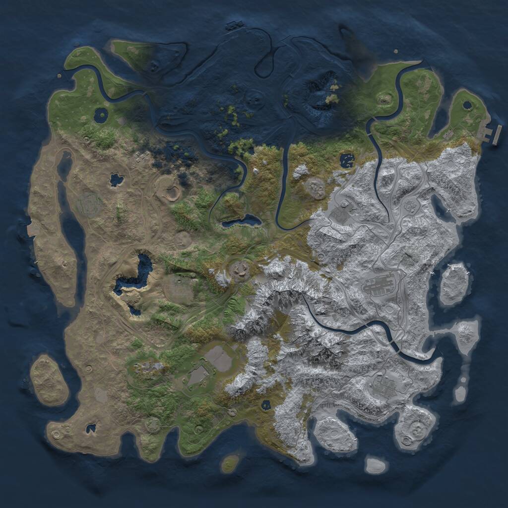 Rust Map: Procedural Map, Size: 5000, Seed: 588260349, 17 Monuments