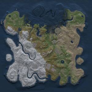 Thumbnail Rust Map: Procedural Map, Size: 4000, Seed: 6543789, 16 Monuments