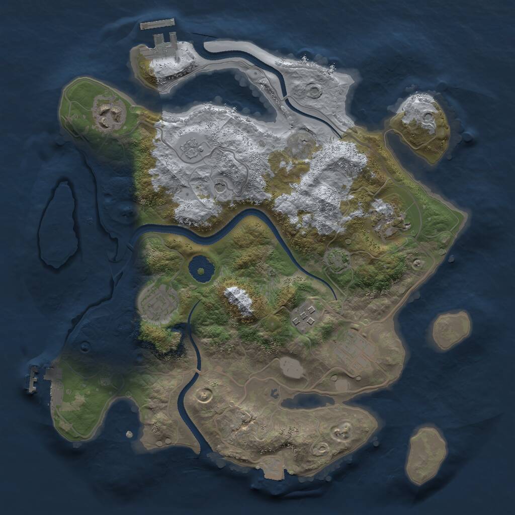 Rust Map: Procedural Map, Size: 3000, Seed: 2004414891, 11 Monuments