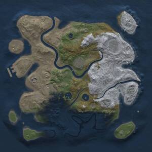 Thumbnail Rust Map: Procedural Map, Size: 3250, Seed: 1493939879, 11 Monuments