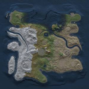 Thumbnail Rust Map: Procedural Map, Size: 3000, Seed: 2029295040, 9 Monuments