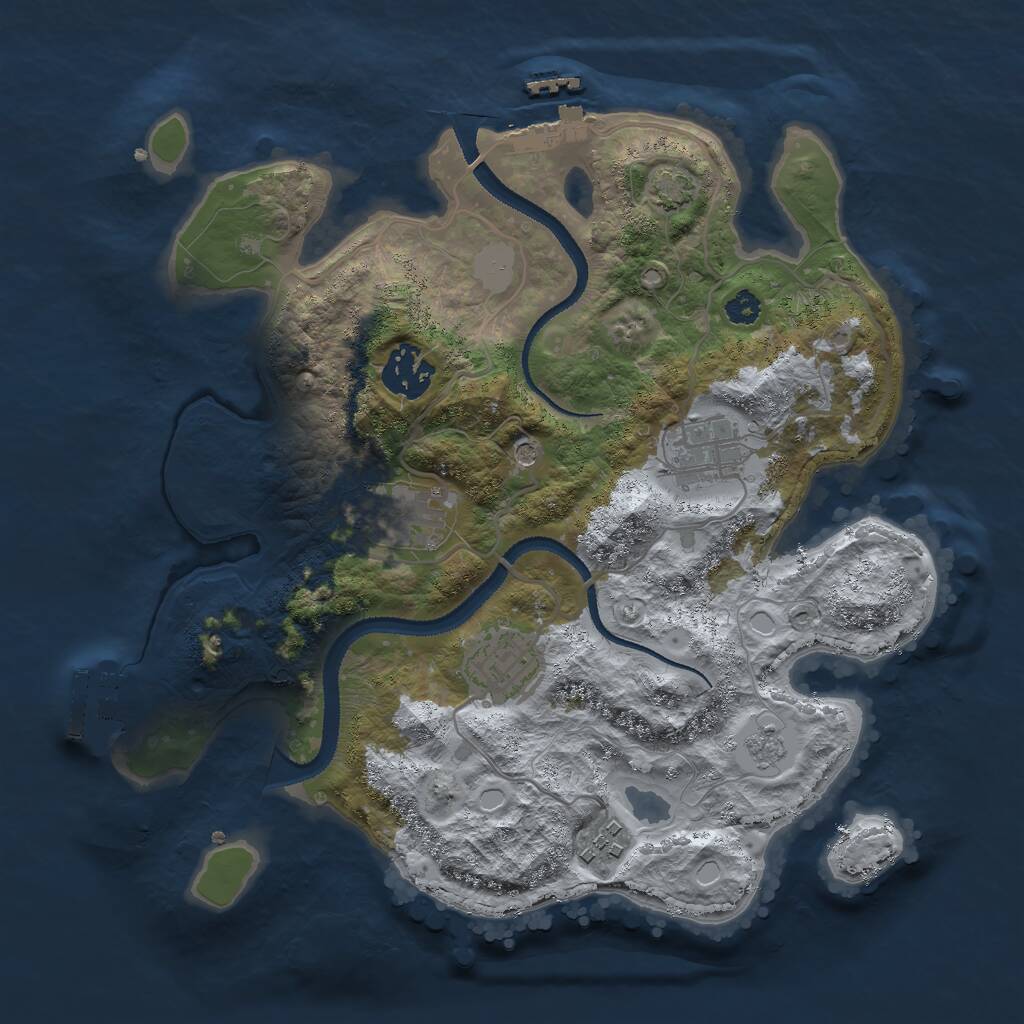 Rust Map: Procedural Map, Size: 3000, Seed: 1589454610, 11 Monuments