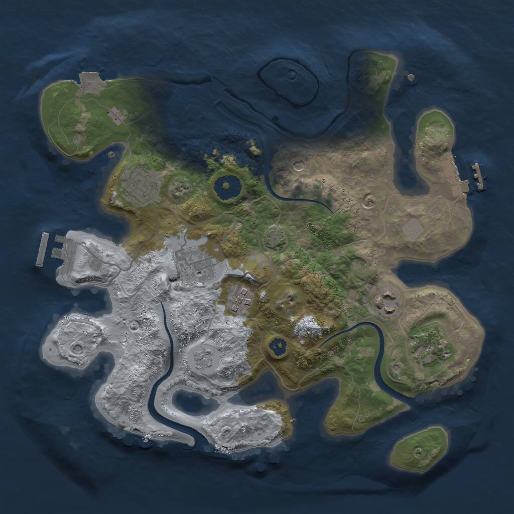 Rust Map: Procedural Map, Size: 3000, Seed: 17120, 11 Monuments