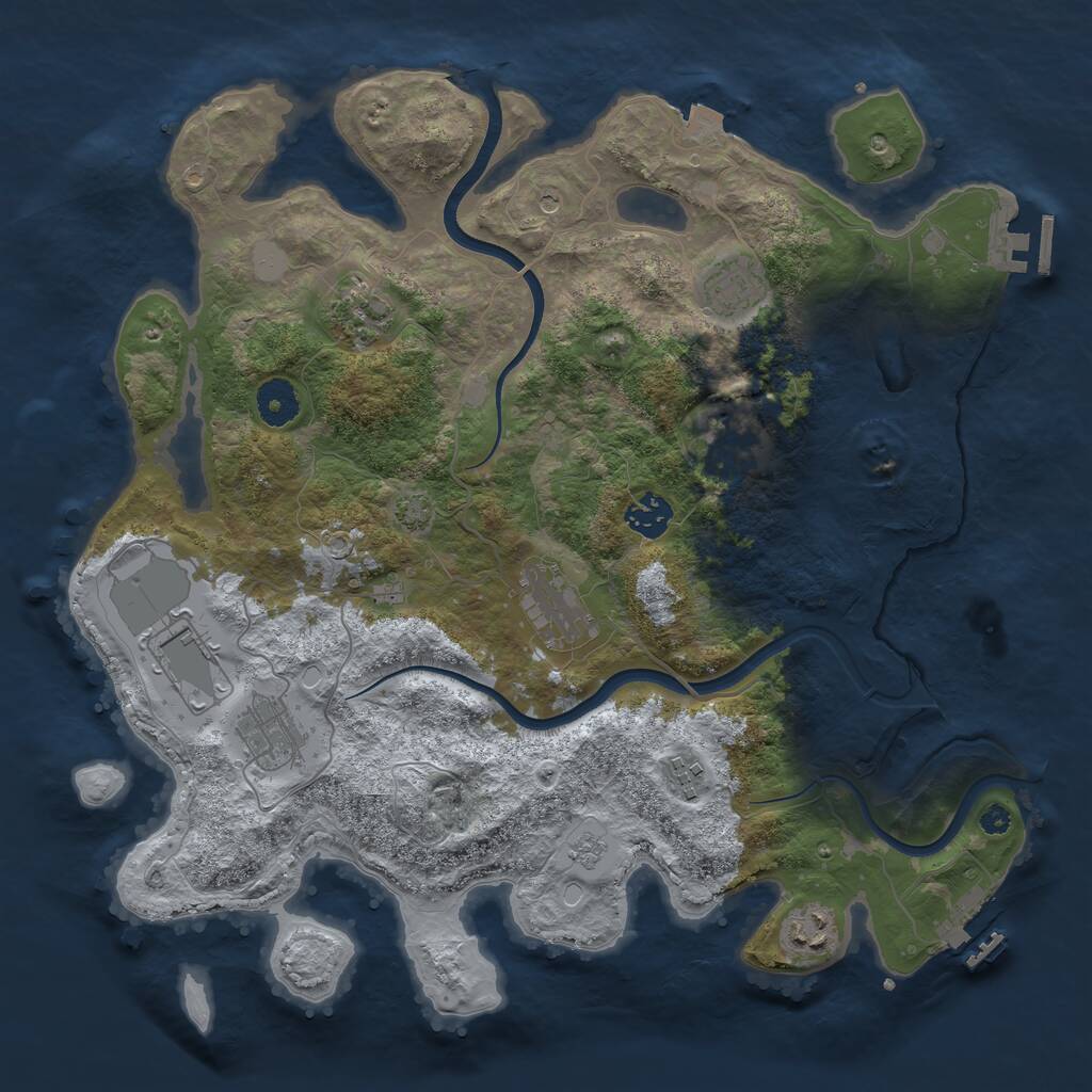 Rust Map: Procedural Map, Size: 3700, Seed: 814536694, 15 Monuments
