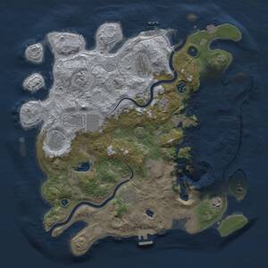Thumbnail Rust Map: Procedural Map, Size: 4000, Seed: 8324253, 16 Monuments