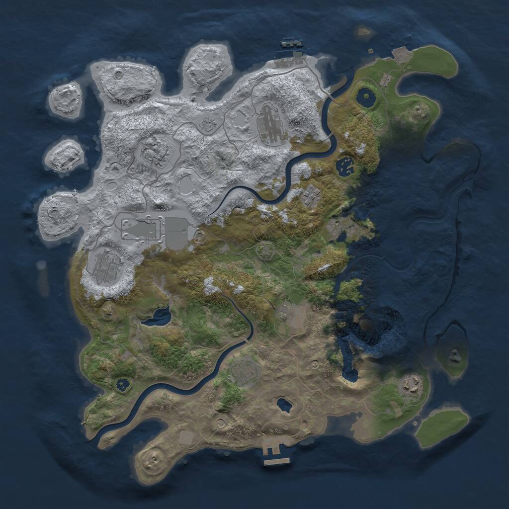 Rust Map: Procedural Map, Size: 4000, Seed: 8324253, 16 Monuments