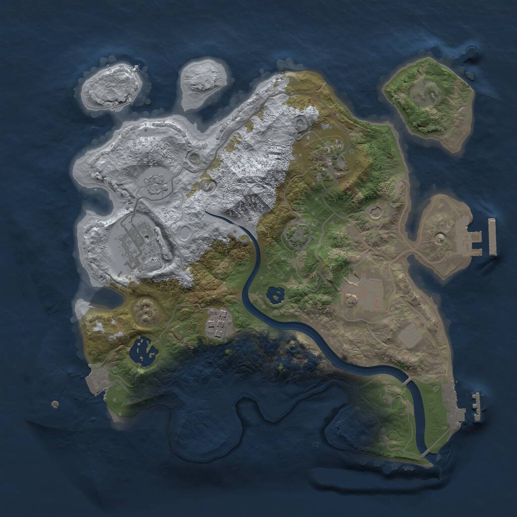 Rust Map: Procedural Map, Size: 2800, Seed: 525652588, 11 Monuments