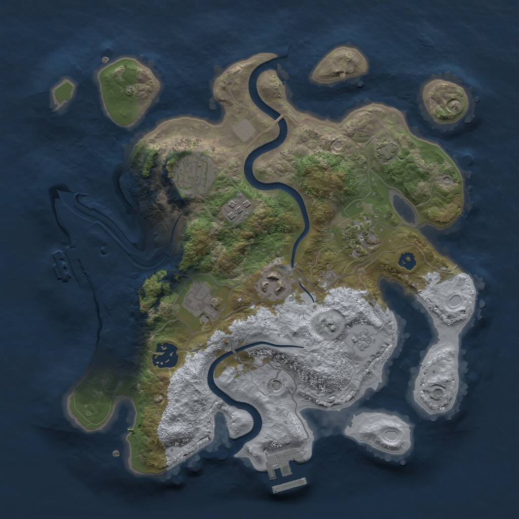 Rust Map: Procedural Map, Size: 3000, Seed: 1195, 12 Monuments