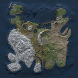 Thumbnail Rust Map: Procedural Map, Size: 3000, Seed: 1539560865, 12 Monuments