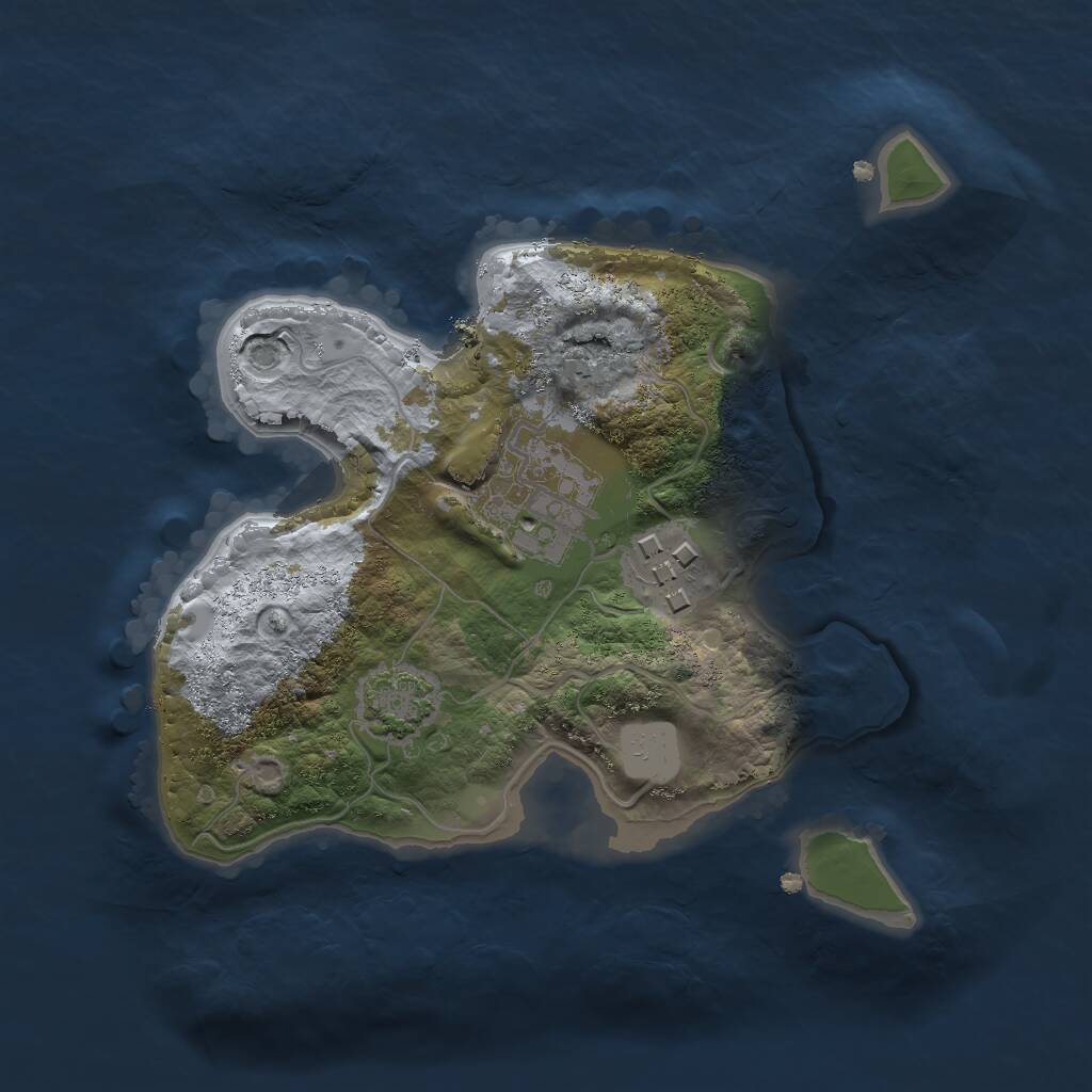 Rust Map: Procedural Map, Size: 2000, Seed: 6482, 4 Monuments