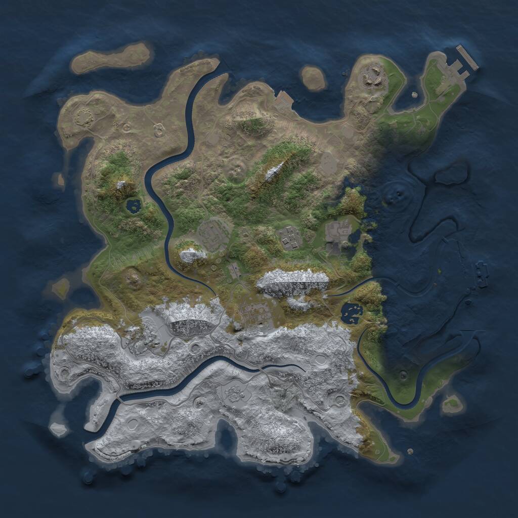 Rust Map: Procedural Map, Size: 3500, Seed: 178791258, 13 Monuments