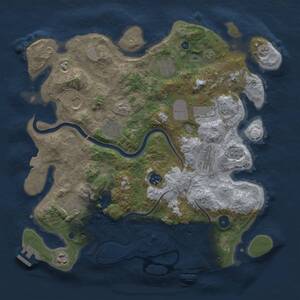 Thumbnail Rust Map: Procedural Map, Size: 3750, Seed: 791372018, 16 Monuments