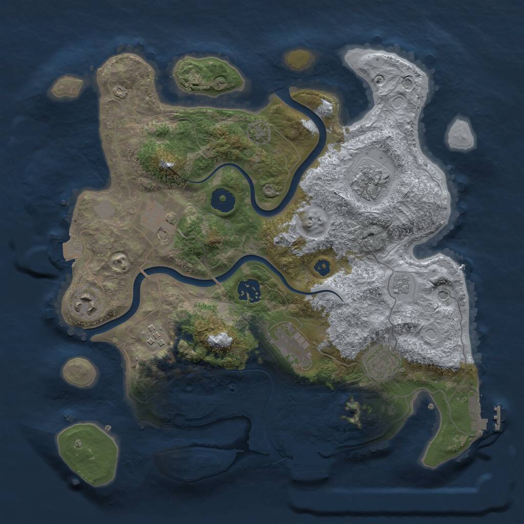 Rust Map: Procedural Map, Size: 3300, Seed: 1986106030, 13 Monuments