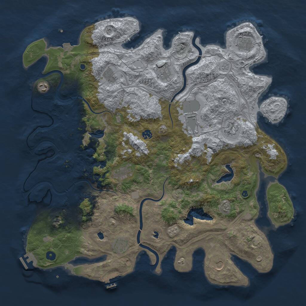 Rust Map: Procedural Map, Size: 4750, Seed: 1999346342, 17 Monuments